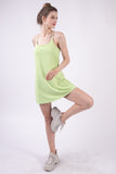 VERY J Sleeveless Active Tennis Dress with Unitard Liner