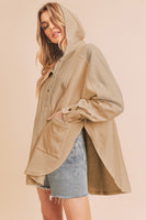 Aemi+Co Slit Half Snap Oversize Hoodie