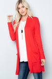 Celeste Full Size Open Front Cardigan with Pockets