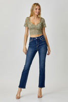 RISEN Full Size High Waist Straight Jeans