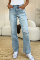 Judy Blue Full Size High Waist Distressed Straight Jeans