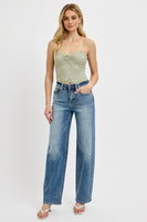 RISEN Full Size Distressed Wide Leg Jeans Plus Size