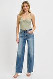 RISEN Full Size Distressed Wide Leg Jeans Plus Size