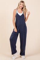 Mittoshop Patch Pocket Wide Leg Sleeveless Jumpsuit