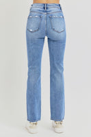 RISEN Full Size Distressed High-Rise Ankle Straight Jeans