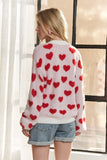 ADORA Fuzzy Heart Button Down Cardigan