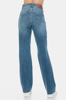 Judy Blue Full Size Tummy Control Cut Raw Hem Straight Jeans