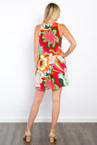 Be Stage Full Size Floral Sleeveless Mini Dress with Pockets