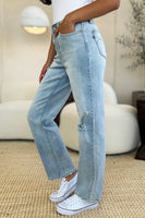 Judy Blue Full Size High Waist Distressed Straight Jeans