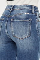 Kancan High Waist Distressed Raw Hem Ankle Skinny Jeans