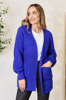 Zenana Full Size Waffle-Knit Open Front Cardigan