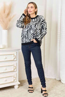 Heimish Full Size Zebra Print Sweater