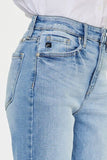 Kancan High Waist Raw Hem Straight Jeans