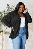 Basic Bae Full Size Ribbed Open Front Long Sleeve Cardigan