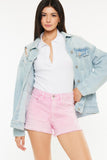 Kancan Raw Hem High Waist Denim Shorts