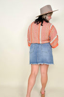 Umgee High Rise 5 Pocket Non Stretch Denim Skirt