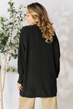 Basic Bae Full Size Ribbed Open Front Long Sleeve Cardigan