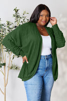 Basic Bae Full Size Ribbed Open Front Long Sleeve Cardigan